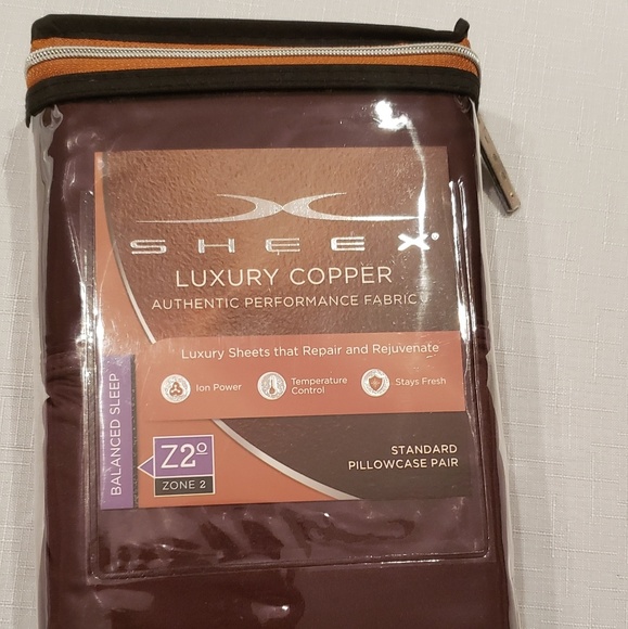 HP🎉SHEEX COPPER King Pillowcases AntiViral ION+ Repair & Rejuvenate NEW CHOCO - Picture 6 of 7